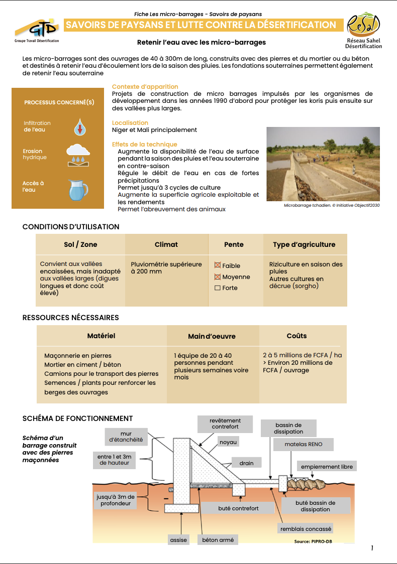 Fiche technique : Retenir l&rsquo;éau avec des micro-barrages